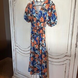 Belted floral dress